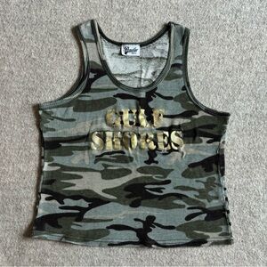 Y2k cami tank top with gold detailing on the front